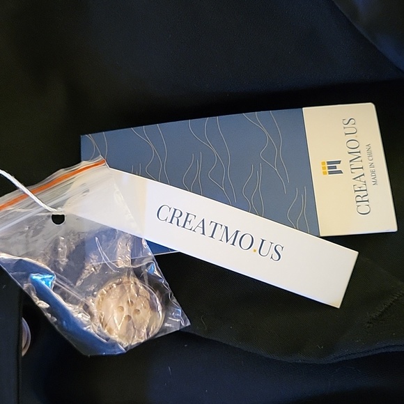 Creatmo US black trench cost double breasted overcoat belted detach hood…S NEW - Picture 5 of 14